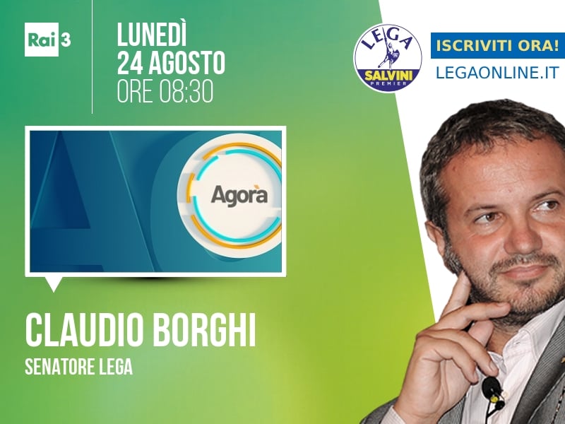 Claudio Borghi a Agorà (Rai 3) - 24/08 ore 08:30
