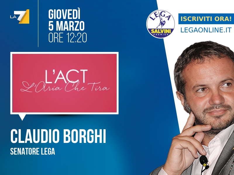 Claudio Borghi a L'Aria che Tira (La7) - 05/03 ore 12:20