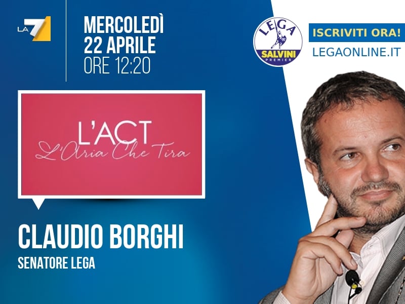 Claudio Borghi a L'Aria che Tira (La7) - 22/04 ore 12:20