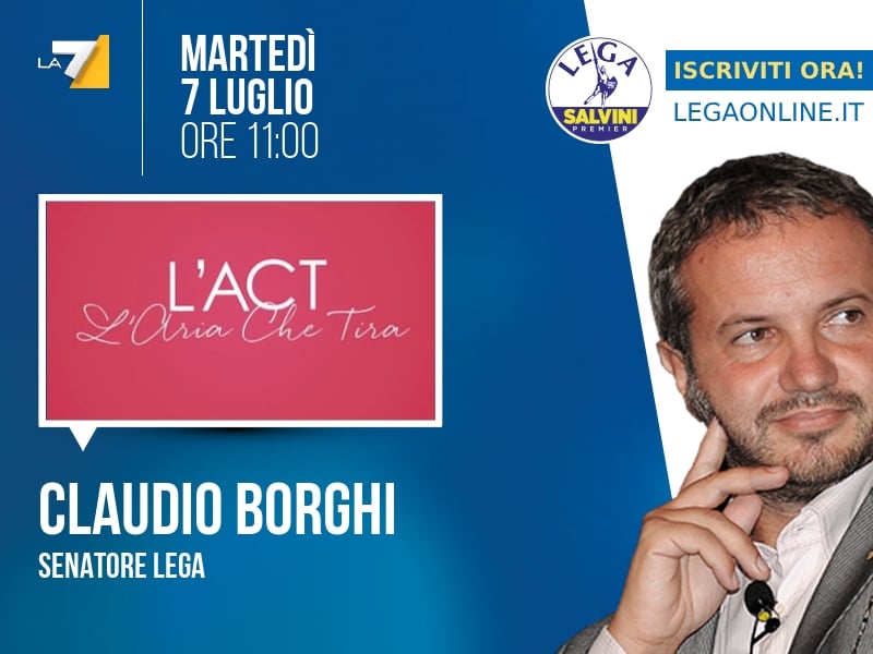 Claudio Borghi a L'Aria che Tira (La7) - 07/07 ore 11:00