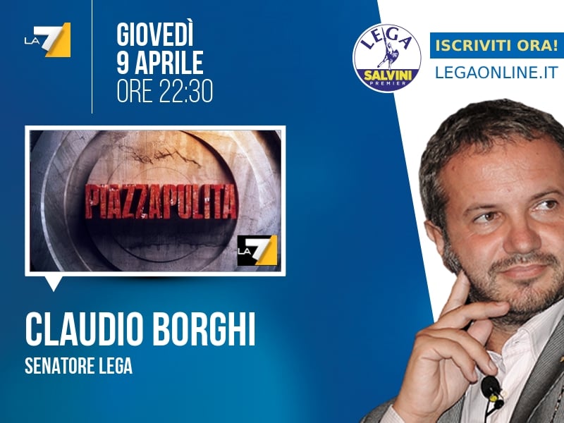 Claudio Borghi a Piazza Pulita (La7) - 09/04 ore 22:30