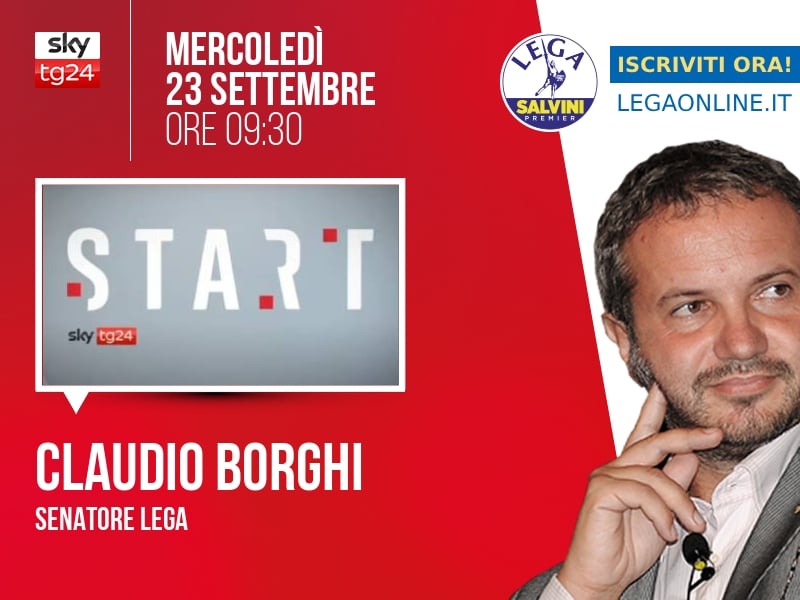Claudio Borghi a Start (Sky TG24) - 23/09 ore 09:30