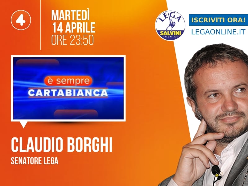 Claudio Borghi a È sempre Cartabianca (Rete 4) - 14/04 ore 23:50