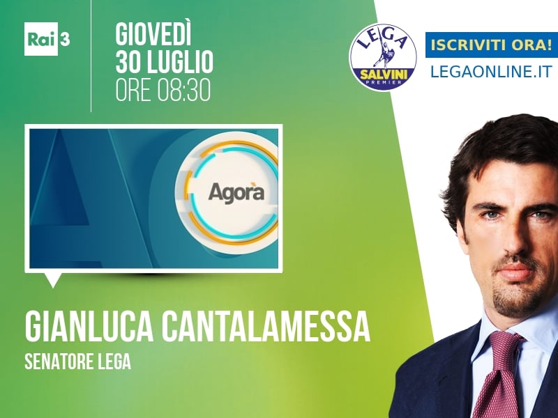 Gianluca Cantalamessa a Agorà (Rai 3) - 30/07 ore 08:30