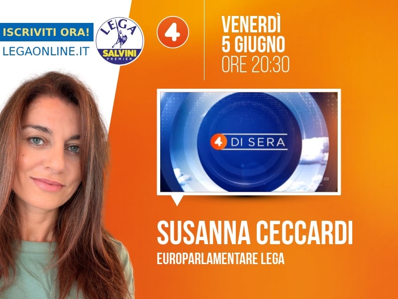 Susanna Ceccardi a 4 di sera (Rete 4) - 05/06 ore 20:30