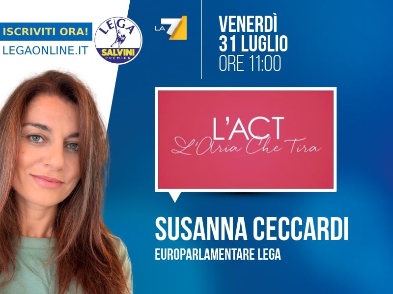Susanna Ceccardi a L'Aria che Tira (La7) - 31/07 ore 11:00