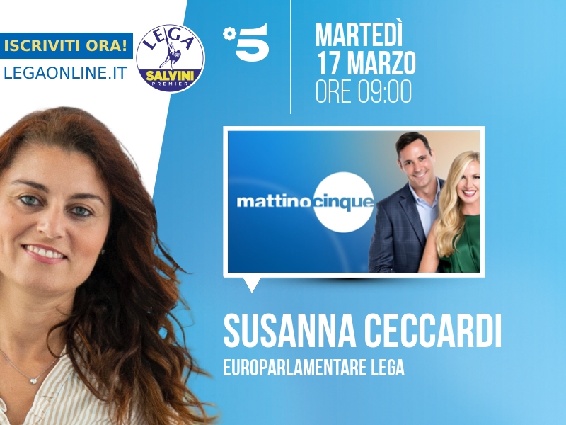 Susanna Ceccardi a Mattino Cinque (Canale 5) - 17/03 ore 09:00