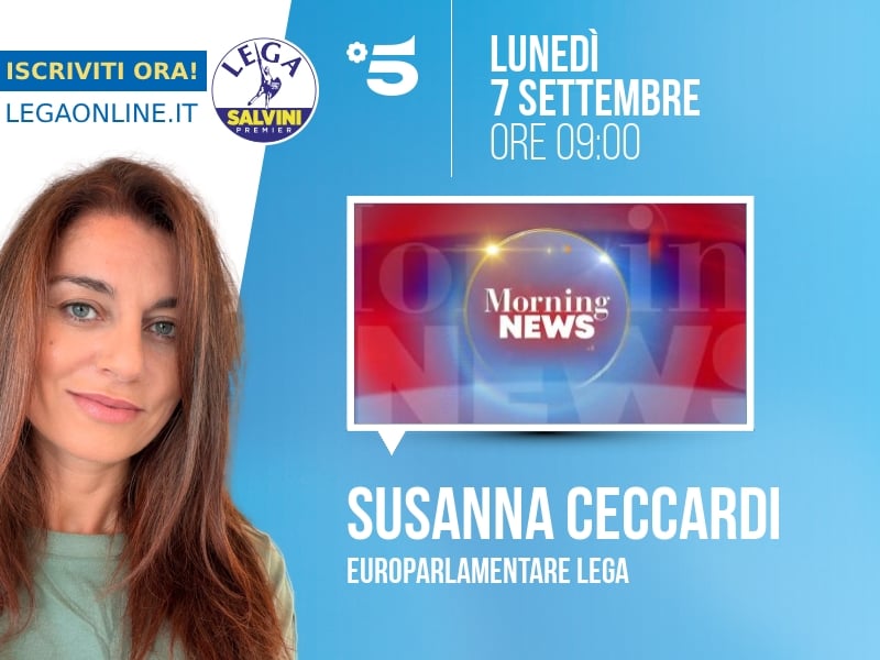 Susanna Ceccardi a Morning News (Canale 5) - 07/09 ore 09:00