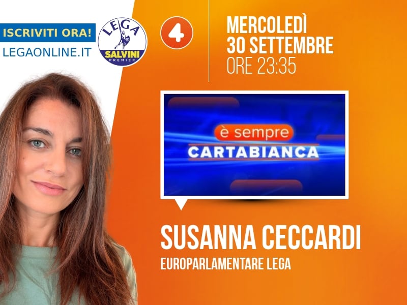 Susanna Ceccardi a È sempre Cartabianca (Rete 4) - 30/09 ore 23:35
