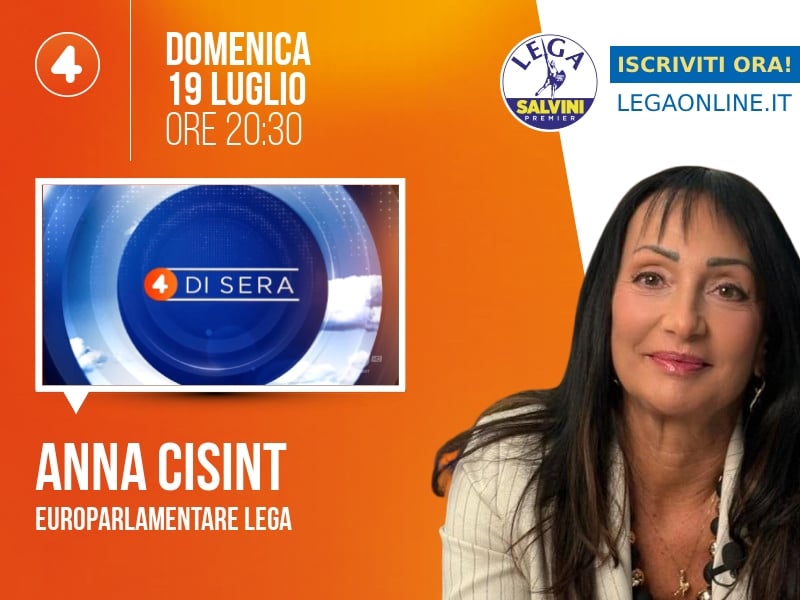 Anna Cisint a 4 di sera (Rete 4) - 19/07 ore 20:30