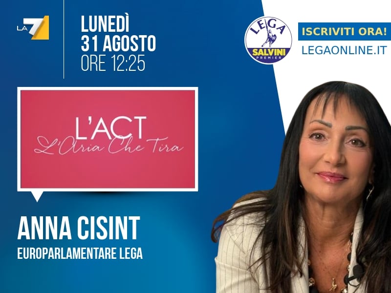 Anna Cisint a L'Aria che Tira (La7) - 31/08 ore 12:25