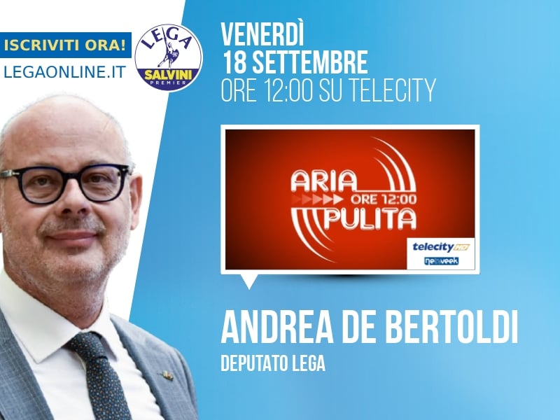 Andrea De Bertoldi a Aria Pulita (Telecity) - 18/09 ore 12:00