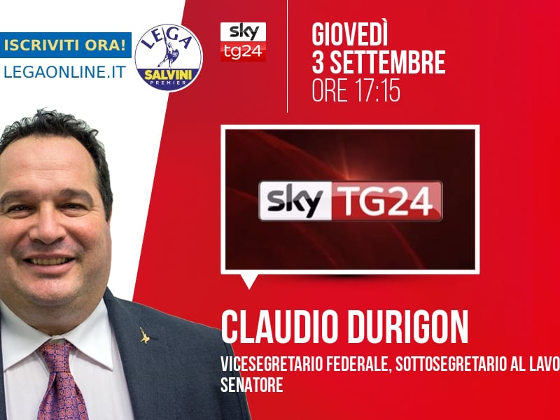 Claudio Durigon a Economia (Sky TG24) - 03/09 ore 17:15