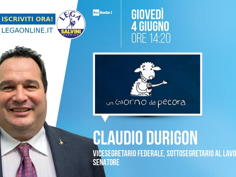 Claudio Durigon a Un Giorno da Pecora (Rai Radio 1) - 04/06 ore 14:20