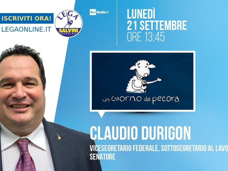 Claudio Durigon a Un Giorno da Pecora (Rai Radio 1) - 21/09 ore 13:45