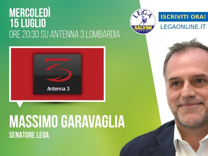 Massimo Garavaglia a Orario continuato (Antenna 3 Lombardia) - 15/07 ore 20:30