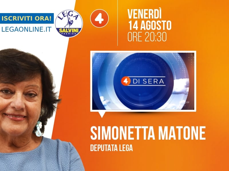 Simonetta Matone a 4 di sera (Rete 4) - 14/08 ore 20:30