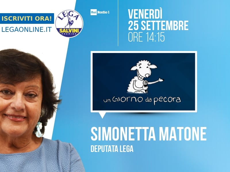 Simonetta Matone a Un Giorno da Pecora (Rai Radio 1) - 25/09 ore 14:15