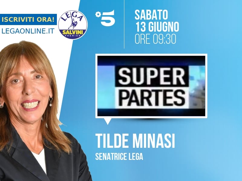 Tilde Minasi a Super Partes (Canale 5) - 13/06 ore 09:30