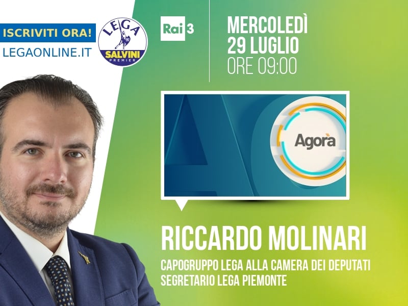 Riccardo Molinari a Agorà (Rai 3) - 29/07 ore 09:00