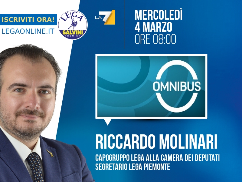 Riccardo Molinari a Omnibus (La7) - 04/03 ore 08:00