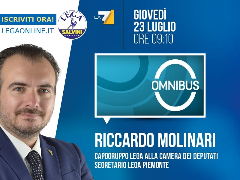 Riccardo Molinari a Omnibus (La7) - 23/07 ore 09:10