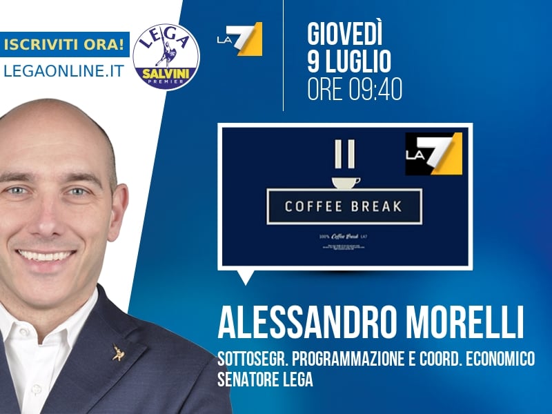 Alessandro Morelli a Coffee Break (La7) - 09/07 ore 09:40