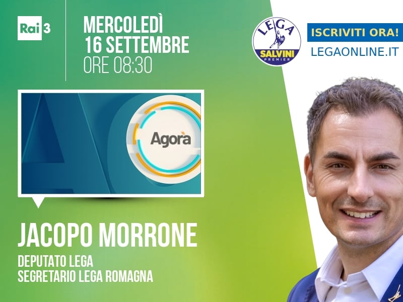 Jacopo Morrone a Agorà (Rai 3) - 16/09 ore 08:30