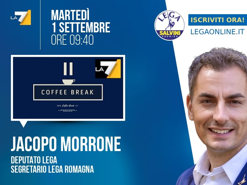 Jacopo Morrone a Coffee Break (La7) - 01/09 ore 09:40
