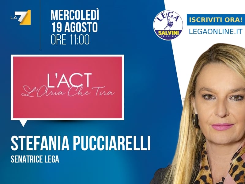 Stefania Pucciarelli a L'Aria che Tira (La7) - 19/08 ore 11:00