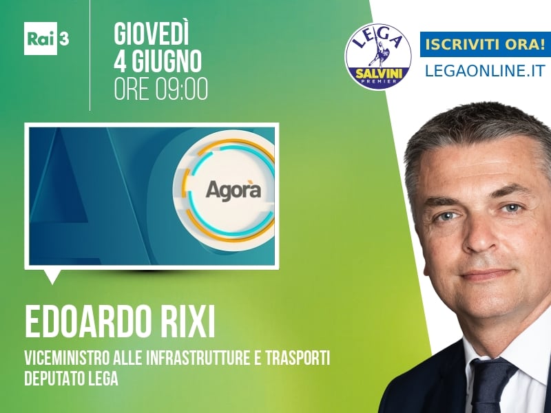 Edoardo Rixi a Agorà (Rai 3) - 04/06 ore 09:00