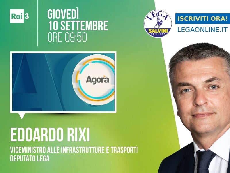 Edoardo Rixi a Agorà (Rai 3) - 10/09 ore 09:50