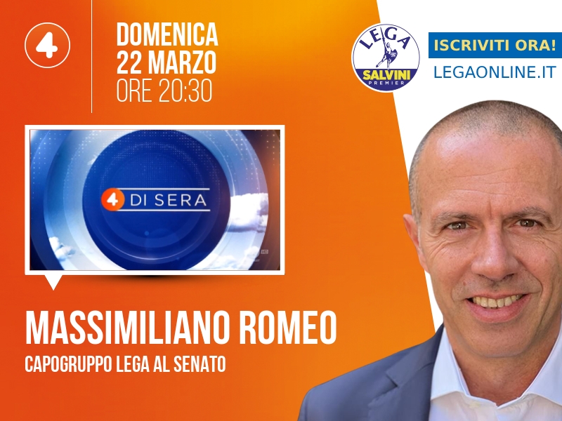 Massimiliano Romeo a 4 di sera (Rete 4) - 22/03 ore 20:30