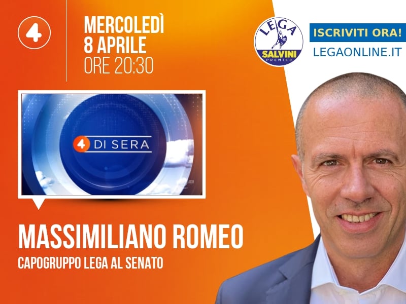 Massimiliano Romeo a 4 di sera (Rete 4) - 08/04 ore 20:30