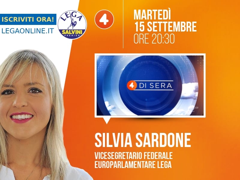 Silvia Sardone a 4 di sera (Rete 4) - 15/09 ore 20:30