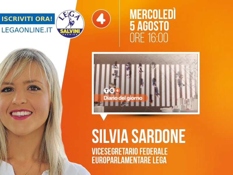 Silvia Sardone a Diario del giorno (Rete 4) - 05/08 ore 16:00