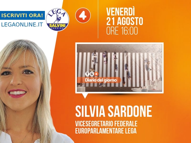 Silvia Sardone a Diario del giorno (Rete 4) - 21/08 ore 16:00