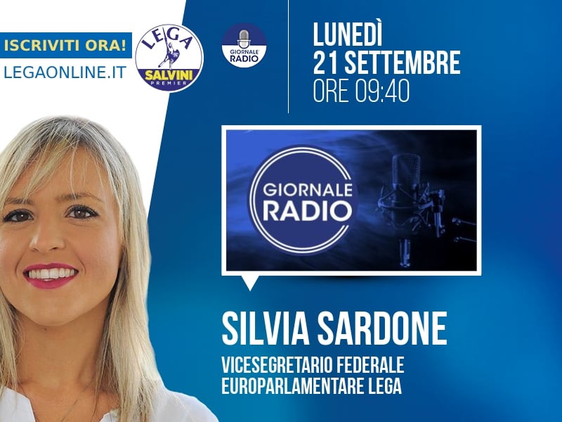 Silvia Sardone a Il Timone (Giornale Radio) - 21/09 ore 09:40