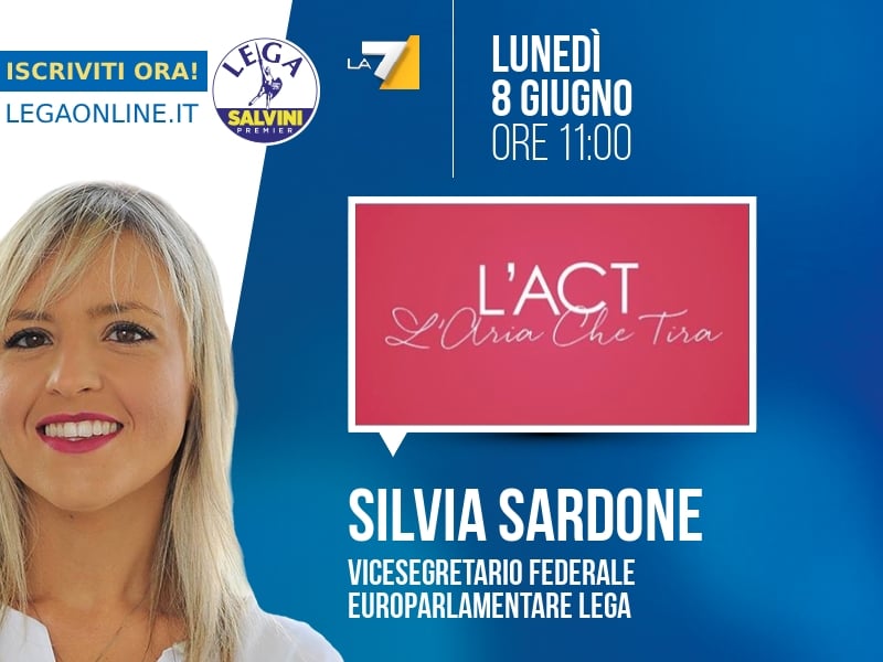 Silvia Sardone a L'Aria che Tira (La7) - 08/06 ore 11:00