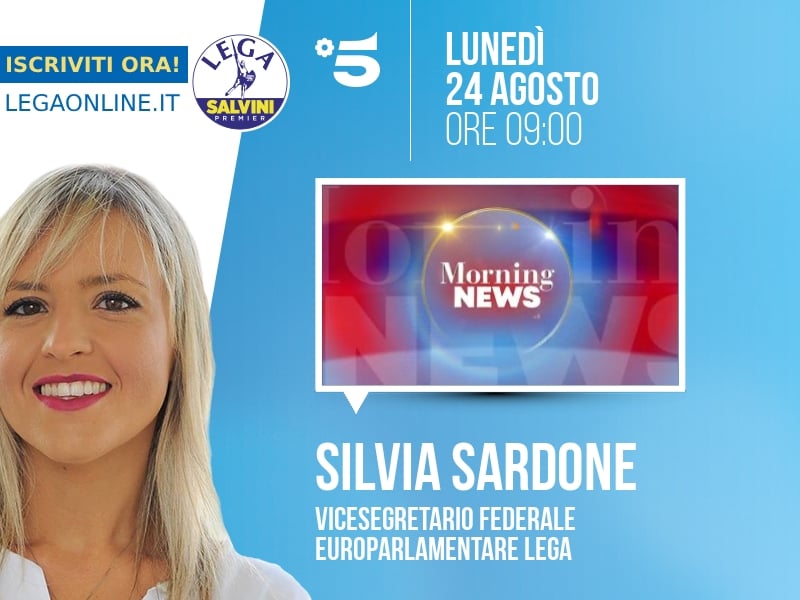 Silvia Sardone a Morning News (Canale 5) - 24/08 ore 09:00