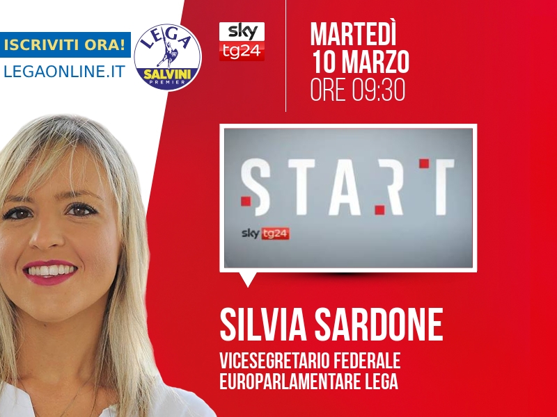 Silvia Sardone a Start (Sky TG24) - 10/03 ore 09:30