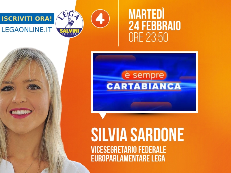 Silvia Sardone a È sempre Cartabianca (Rete 4) - 24/02 ore 23:50