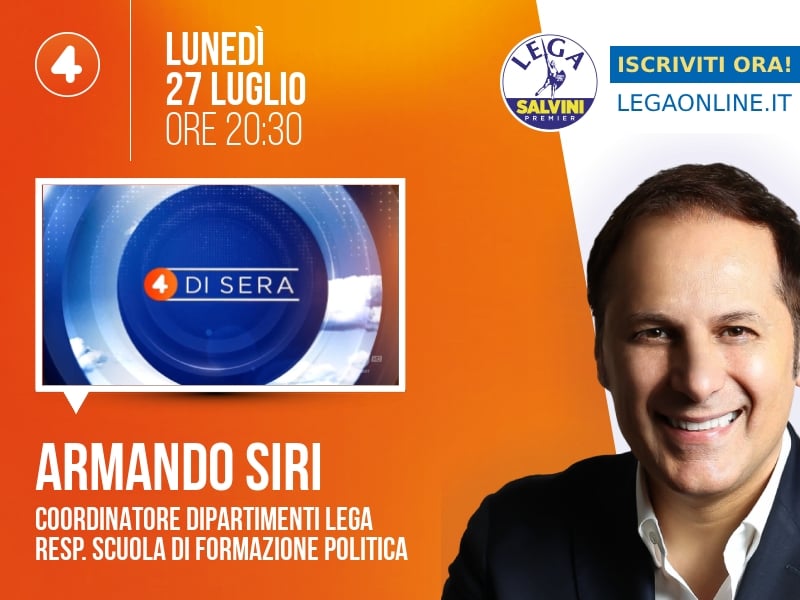 Armando Siri a 4 di sera (Rete 4) - 27/07 ore 20:30