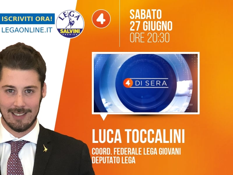 Luca Toccalini a 4 di sera (Rete 4) - 27/06 ore 20:30