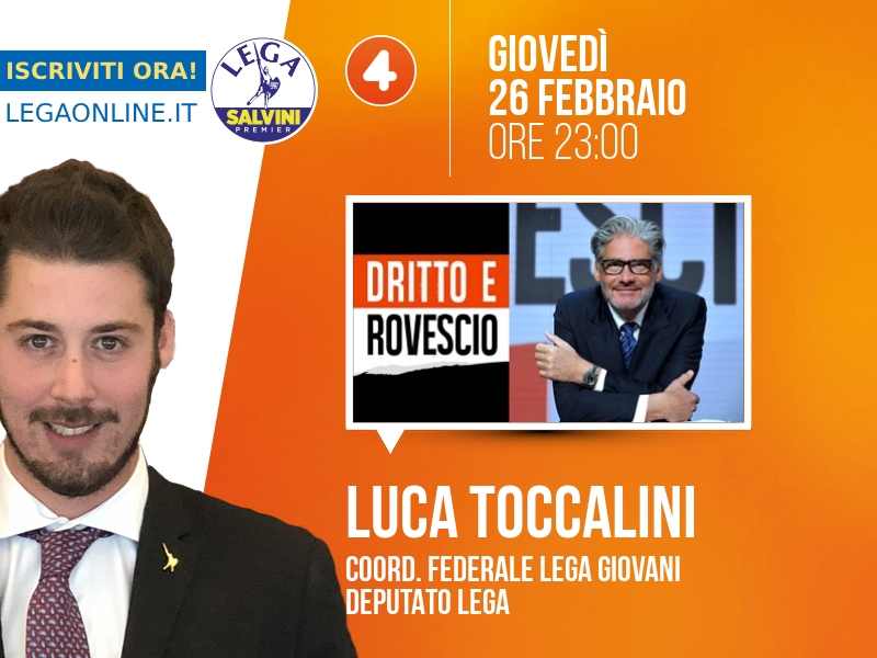 Luca Toccalini a Dritto e Rovescio (Rete 4) - 26/02 ore 23:00