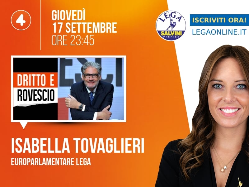 Isabella Tovaglieri a Dritto e Rovescio (Rete 4) - 17/09 ore 23:45