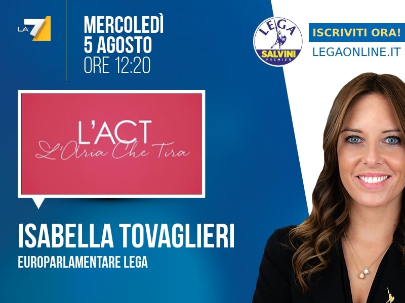 Isabella Tovaglieri a L'Aria che Tira (La7) - 05/08 ore 12:20