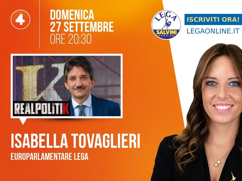 Isabella Tovaglieri a Realpolitik (Rete 4) - 27/09 ore 20:30