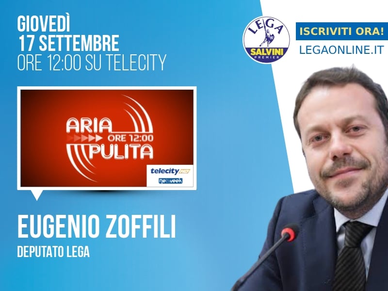 Eugenio Zoffili a Aria Pulita (Telecity) - 17/09 ore 12:00