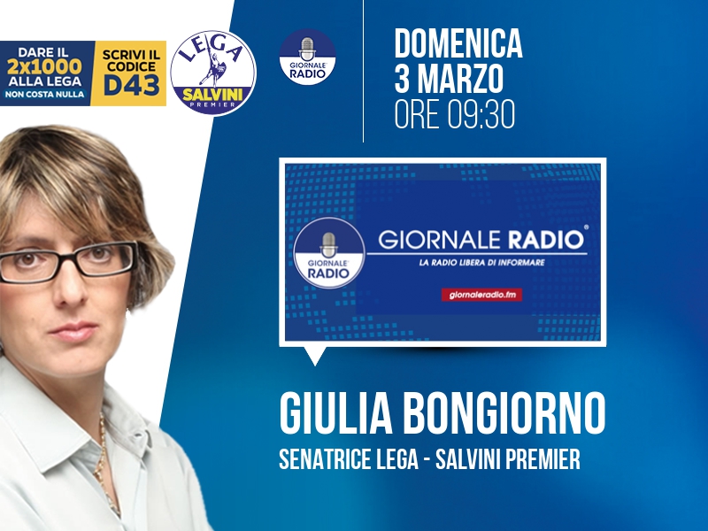 Giulia Bongiorno a Il Timone (Giornale Radio) - 03/03 ore 09:30